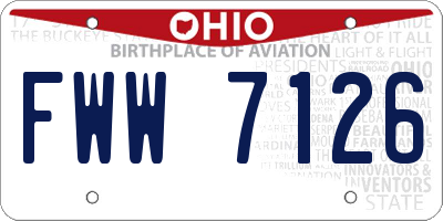 OH license plate FWW7126