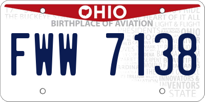 OH license plate FWW7138