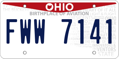 OH license plate FWW7141