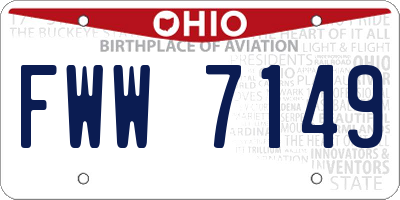 OH license plate FWW7149