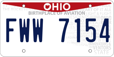 OH license plate FWW7154