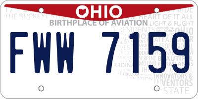 OH license plate FWW7159