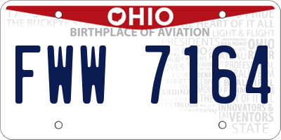 OH license plate FWW7164
