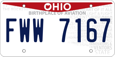 OH license plate FWW7167