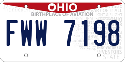 OH license plate FWW7198