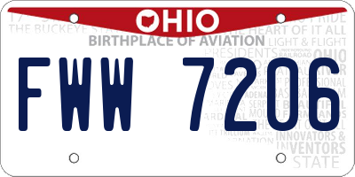 OH license plate FWW7206