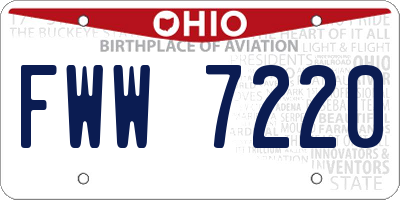 OH license plate FWW7220