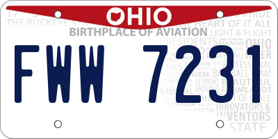 OH license plate FWW7231