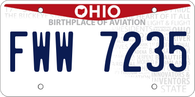 OH license plate FWW7235