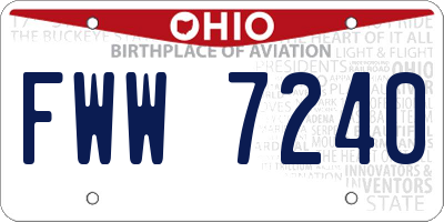OH license plate FWW7240