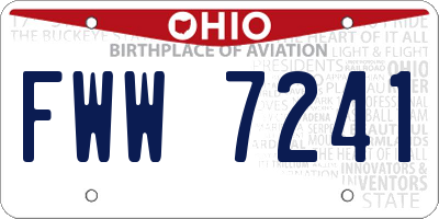 OH license plate FWW7241