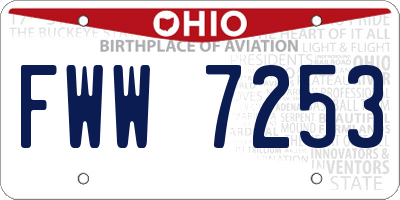 OH license plate FWW7253