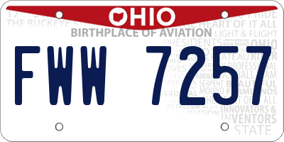 OH license plate FWW7257