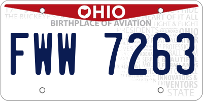 OH license plate FWW7263