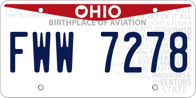 OH license plate FWW7278
