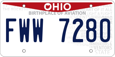 OH license plate FWW7280