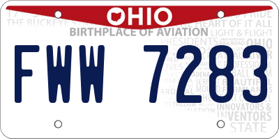 OH license plate FWW7283