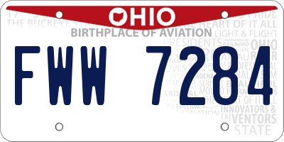 OH license plate FWW7284