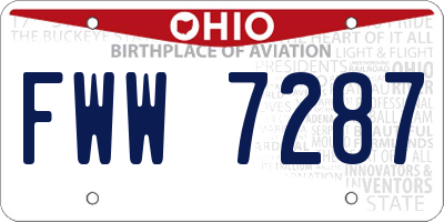OH license plate FWW7287