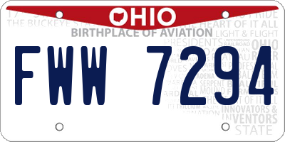 OH license plate FWW7294