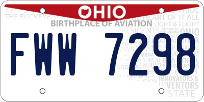 OH license plate FWW7298