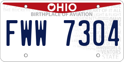 OH license plate FWW7304