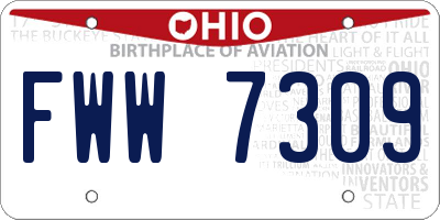 OH license plate FWW7309