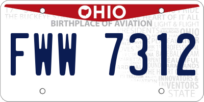 OH license plate FWW7312