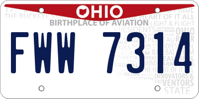 OH license plate FWW7314