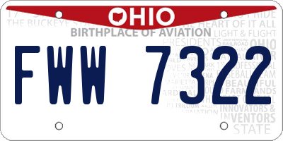 OH license plate FWW7322