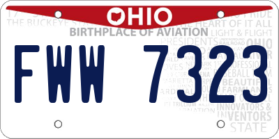 OH license plate FWW7323