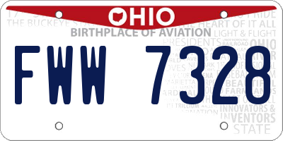 OH license plate FWW7328