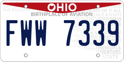 OH license plate FWW7339