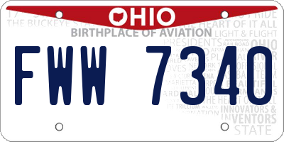 OH license plate FWW7340