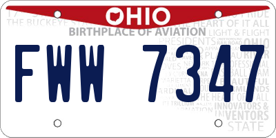 OH license plate FWW7347