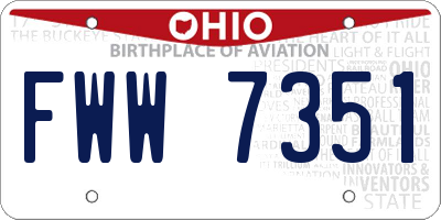 OH license plate FWW7351