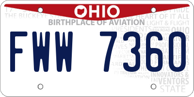 OH license plate FWW7360