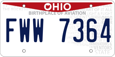 OH license plate FWW7364