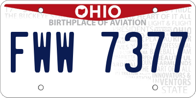 OH license plate FWW7377