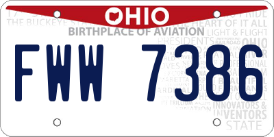 OH license plate FWW7386