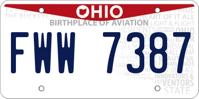 OH license plate FWW7387