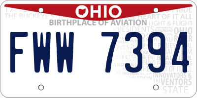 OH license plate FWW7394
