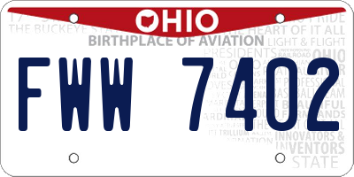 OH license plate FWW7402