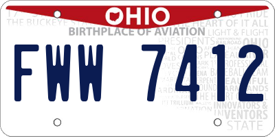OH license plate FWW7412