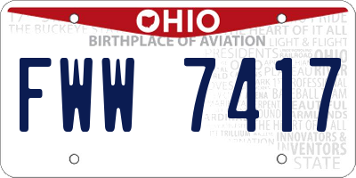 OH license plate FWW7417