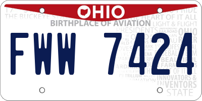 OH license plate FWW7424