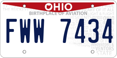 OH license plate FWW7434