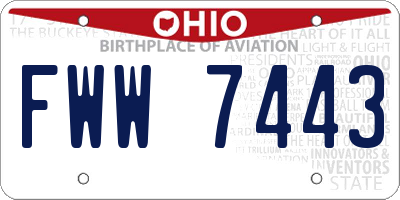 OH license plate FWW7443