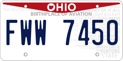 OH license plate FWW7450