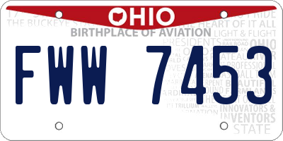 OH license plate FWW7453